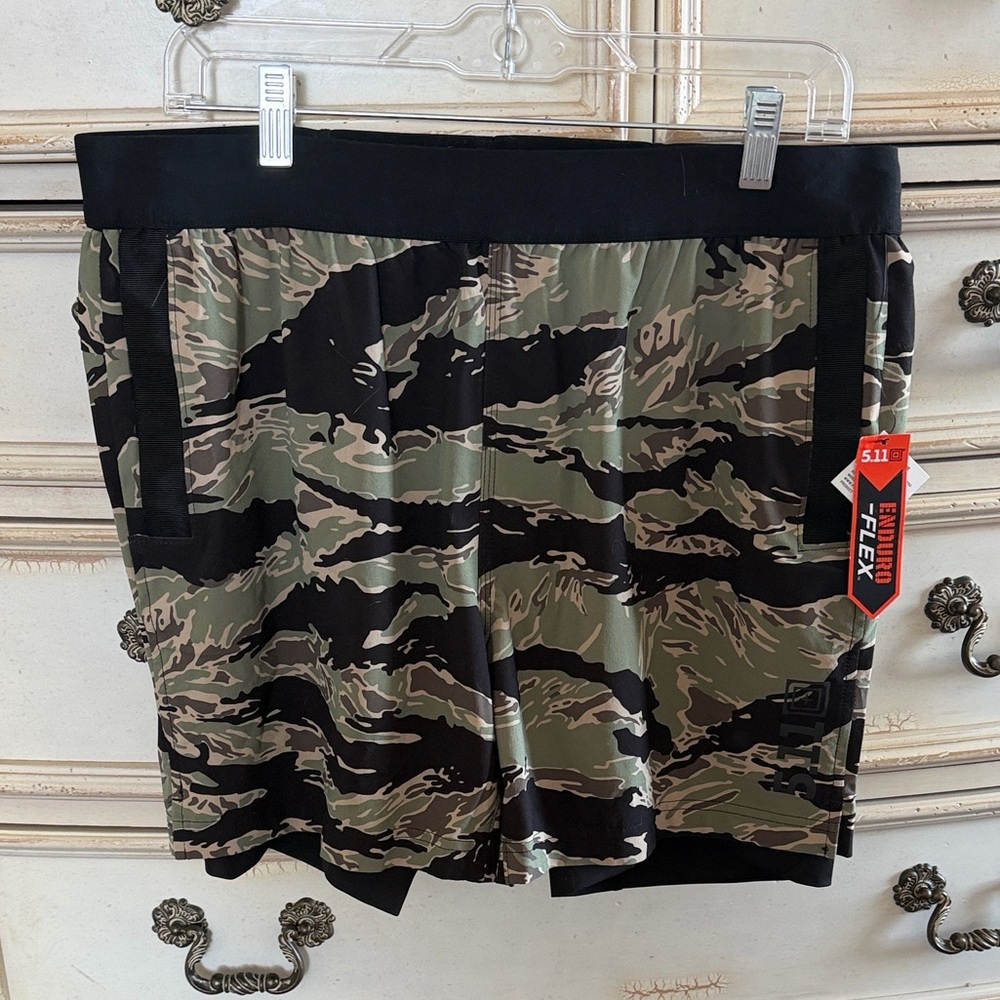 5.11 Tactical Men’s PT-R Havoc Tiger Stripe Camo Shorts - Picture 5 of 5